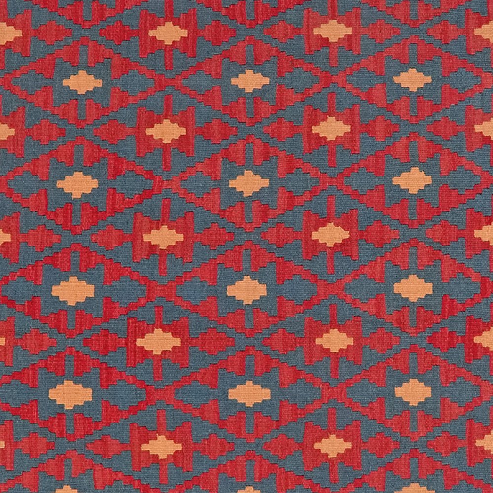 Kelim Gashgai — Handmade, 130x182 cm, Blue, 100% Virgin Wool | View 4