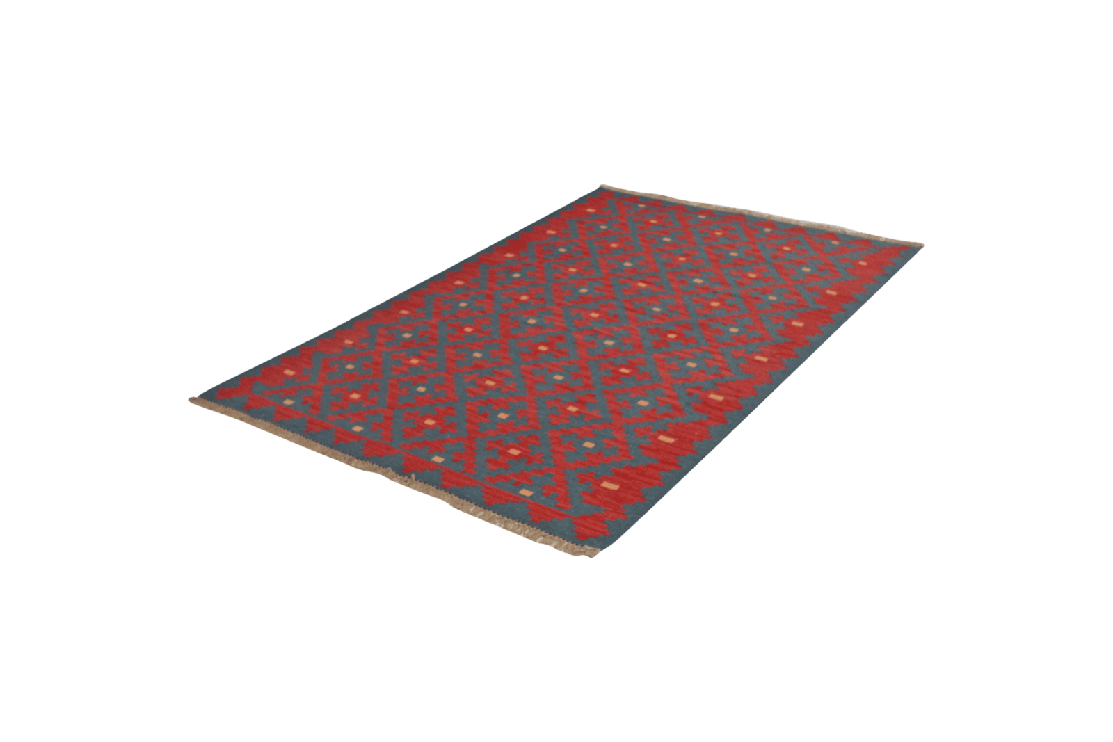 Kelim Gashgai — Handmade, 122x176 cm, Blue, 100% Virgin Wool | View 5