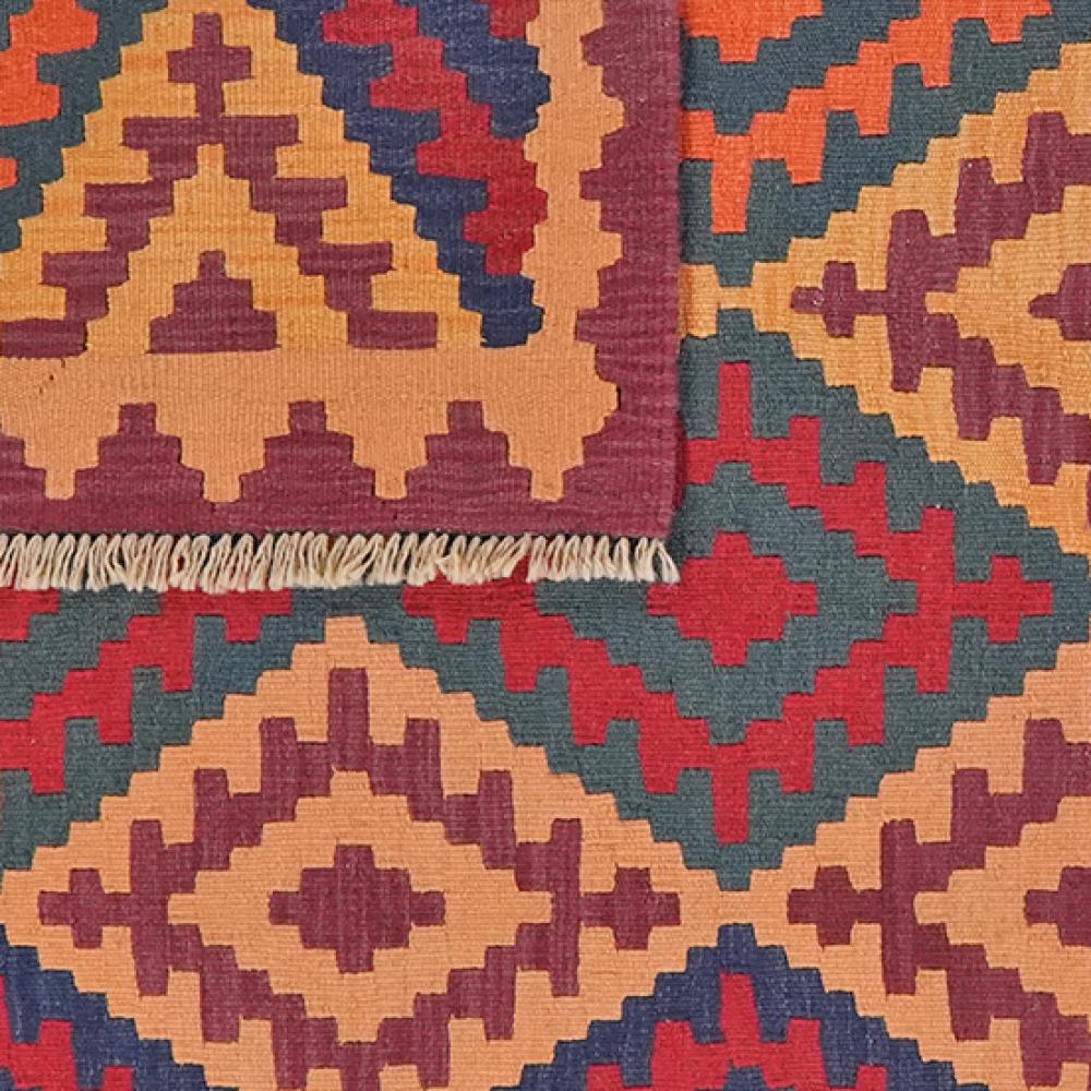 Kelim Gashgai — Handmade, 130x177 cm, Multicolor, 100% Virgin Wool | View 6