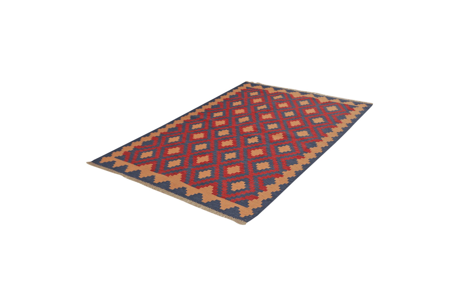 Kelim Gashgai — Handmade, 129x182 cm, Red, 100% Virgin Wool | View 5