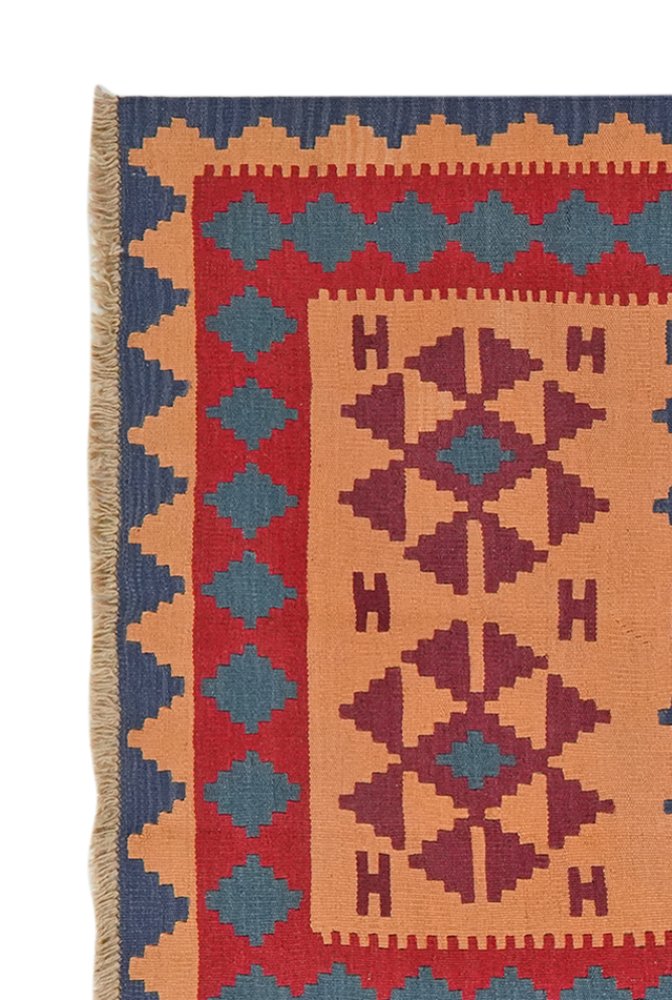 Kelim Gashgai — Handmade, 122x189 cm, Beige, 100% Virgin Wool | View 3