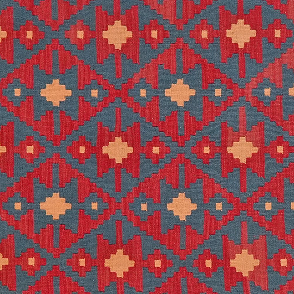 Kelim Gashgai — Handmade, 123x180 cm, Red, 100% Virgin Wool | View 4