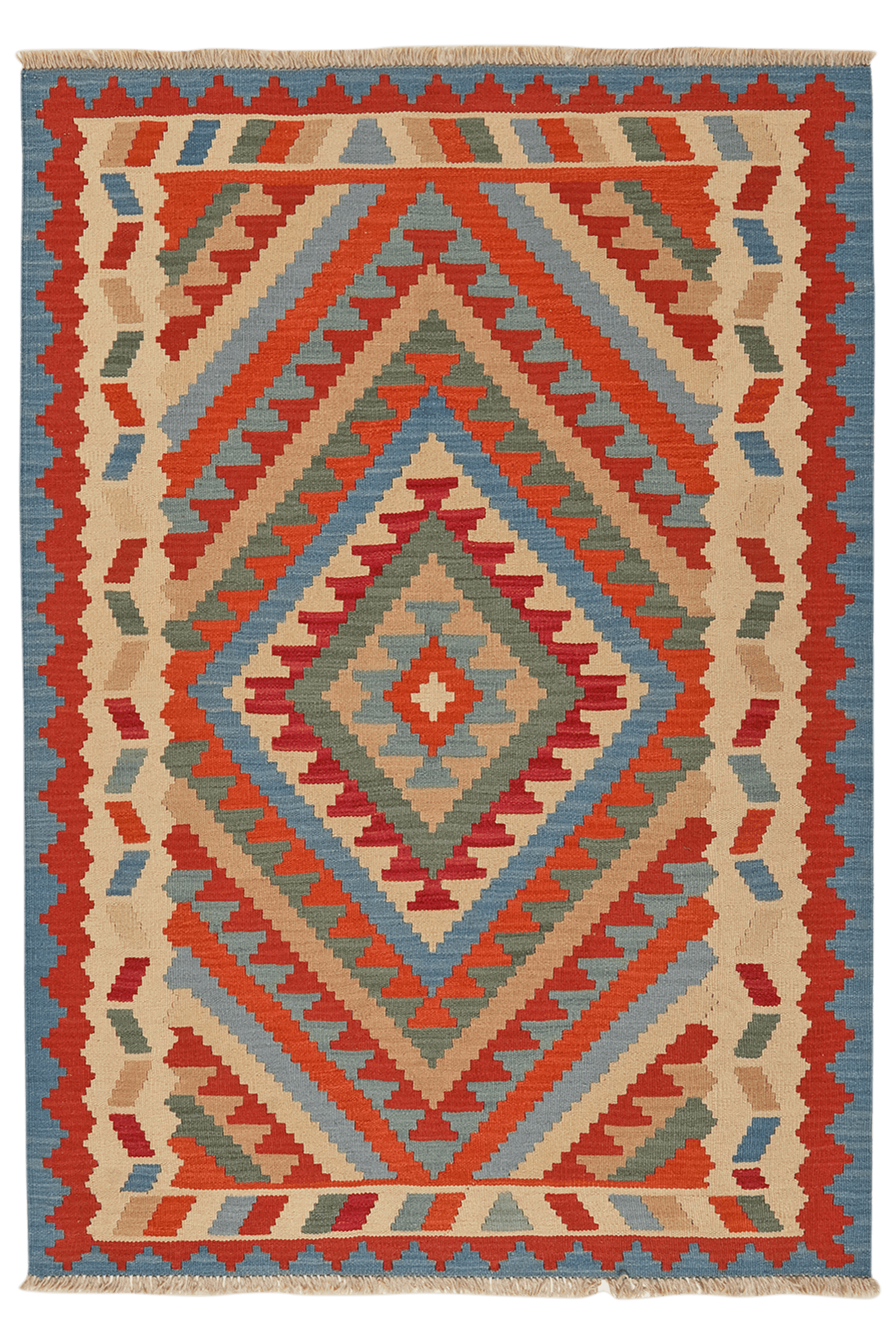 Kelim Gashgai — Handmade, 125x178 cm, Multicolor, 100% Virgin Wool | Main view