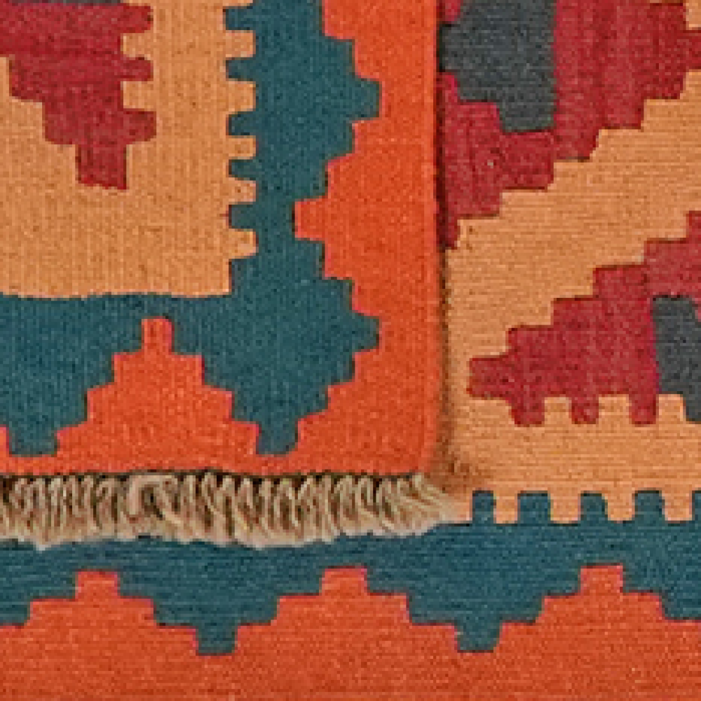 Kelim Gashgai — Handgefertigt, 196x57 cm, Blau, 100% Virgin Wool | View 7