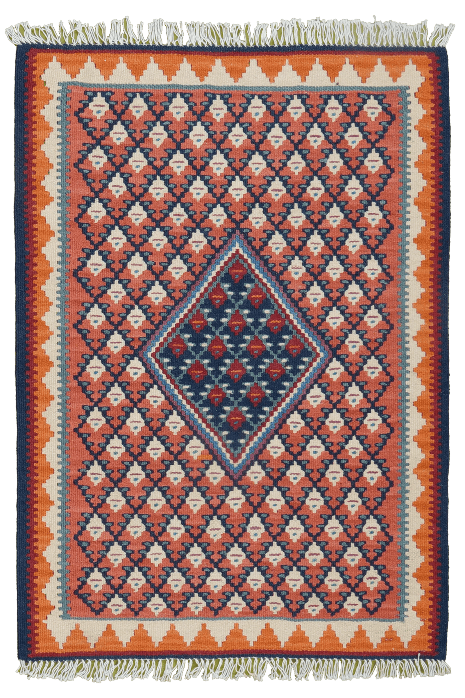 Kelim Senneh — Handmade, 62x86 cm, Red, 100% Virgin Wool | Main view