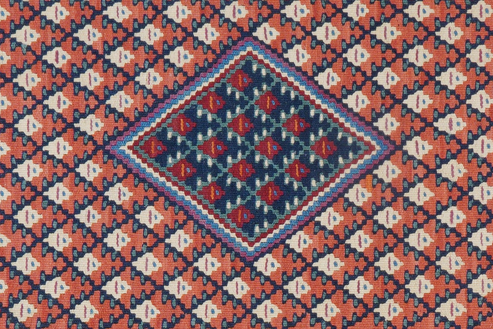 Kelim Senneh — Handmade, 62x86 cm, Red, 100% Virgin Wool | View 5