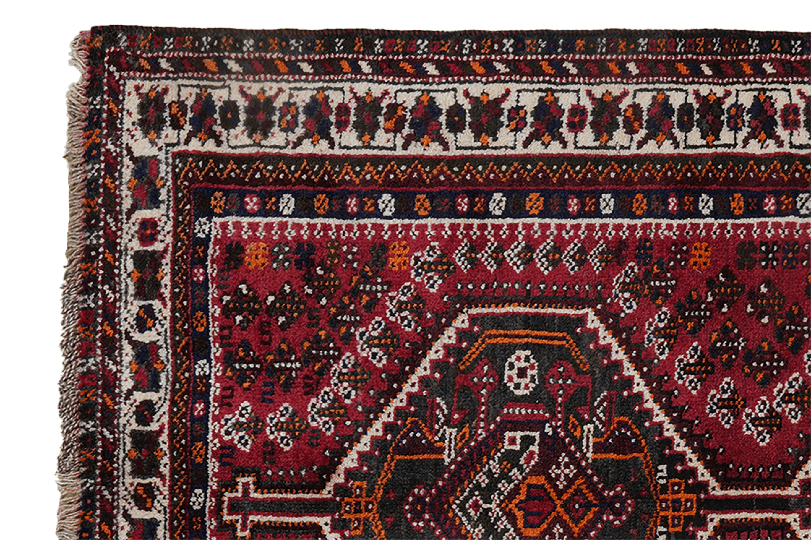 Shiraz — Hand-knotted, 106x157 cm, Red, 100% Virgin Wool | View 3