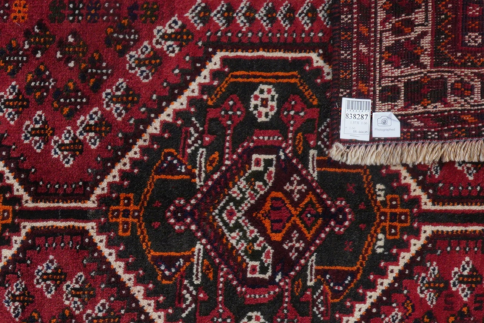 Shiraz — Hand-knotted, 106x157 cm, Red, 100% Virgin Wool | View 6