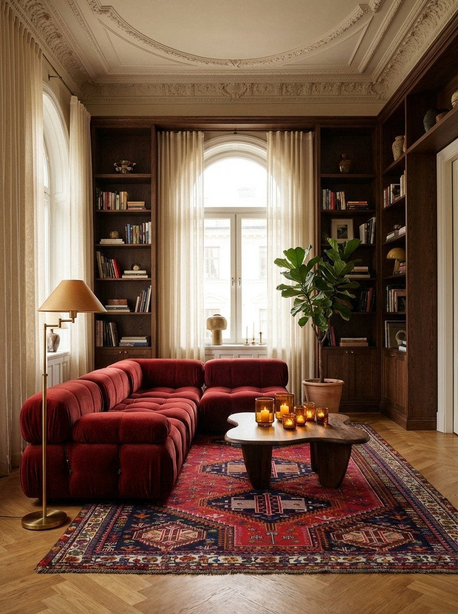 Gashgai — Handgefertigt, 244x152 cm, Beige, 100% Virgin Wool | Back view