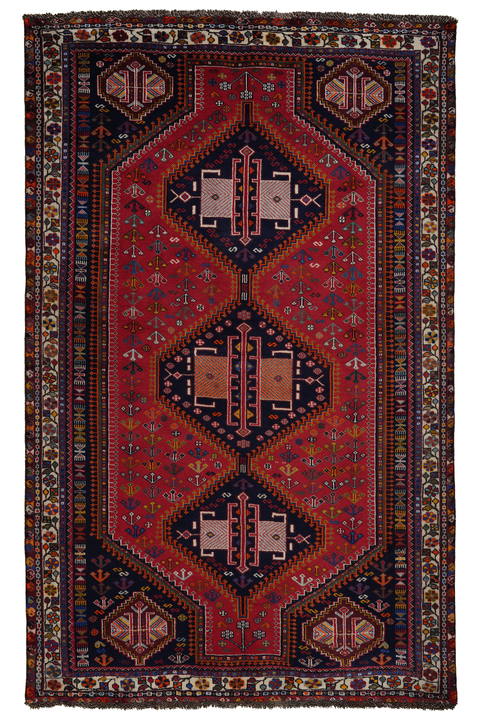 Gashgai — Handgefertigt, 244x152 cm, Beige, 100% Virgin Wool | Main view