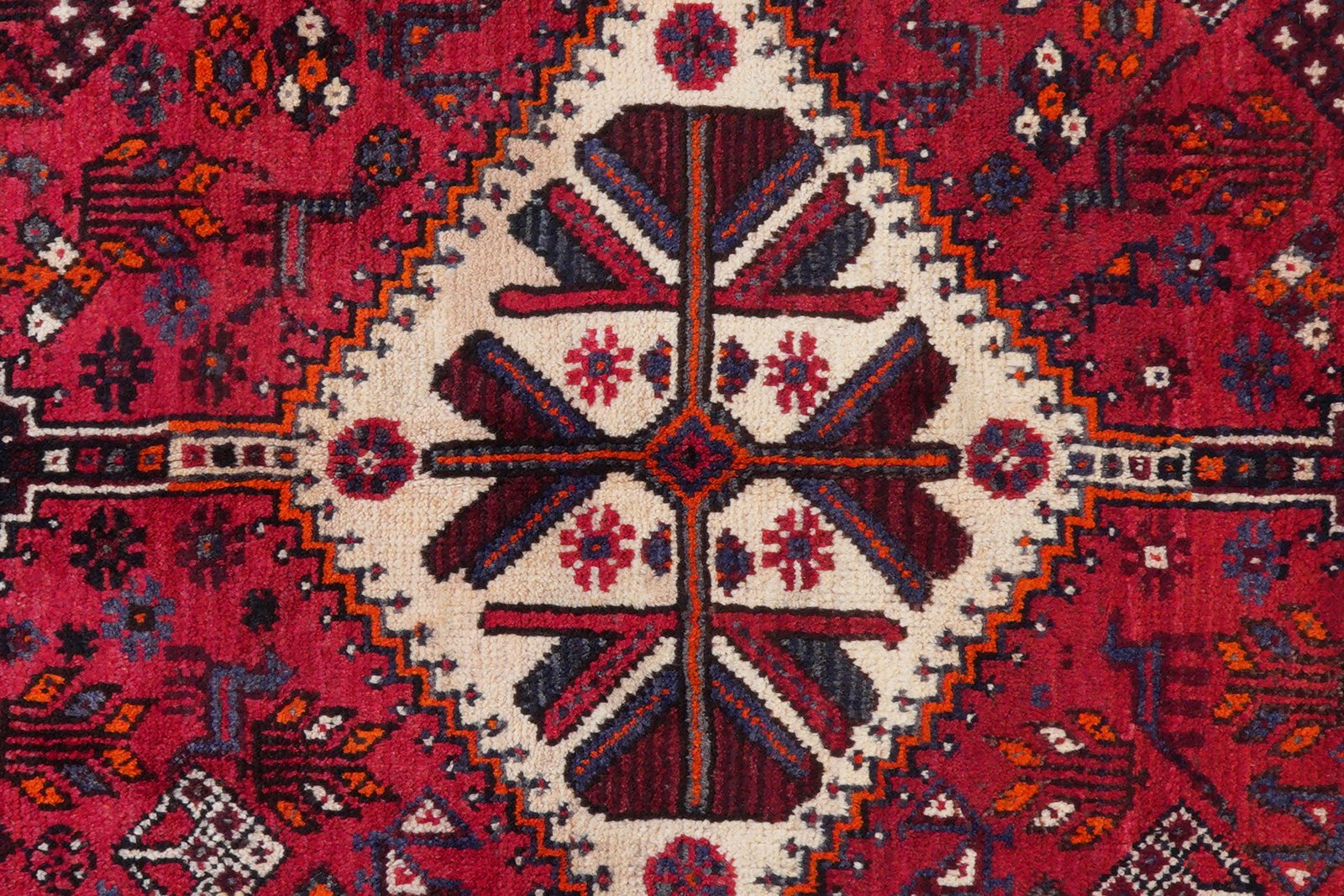 Gashgai — Hand-knotted, 210x293 cm, Red, 100% Virgin Wool | View 7