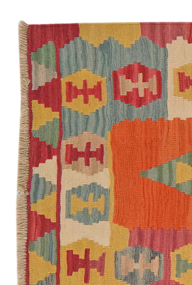 Kelim Gashgai — Handgefertigt, 303x91 cm, Bunt, 100% Virgin Wool | View 4