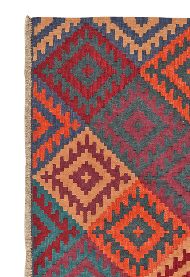 Kelim Gashgai — Handmade, 152x197 cm, Multicolor, 100% Virgin Wool | View 3