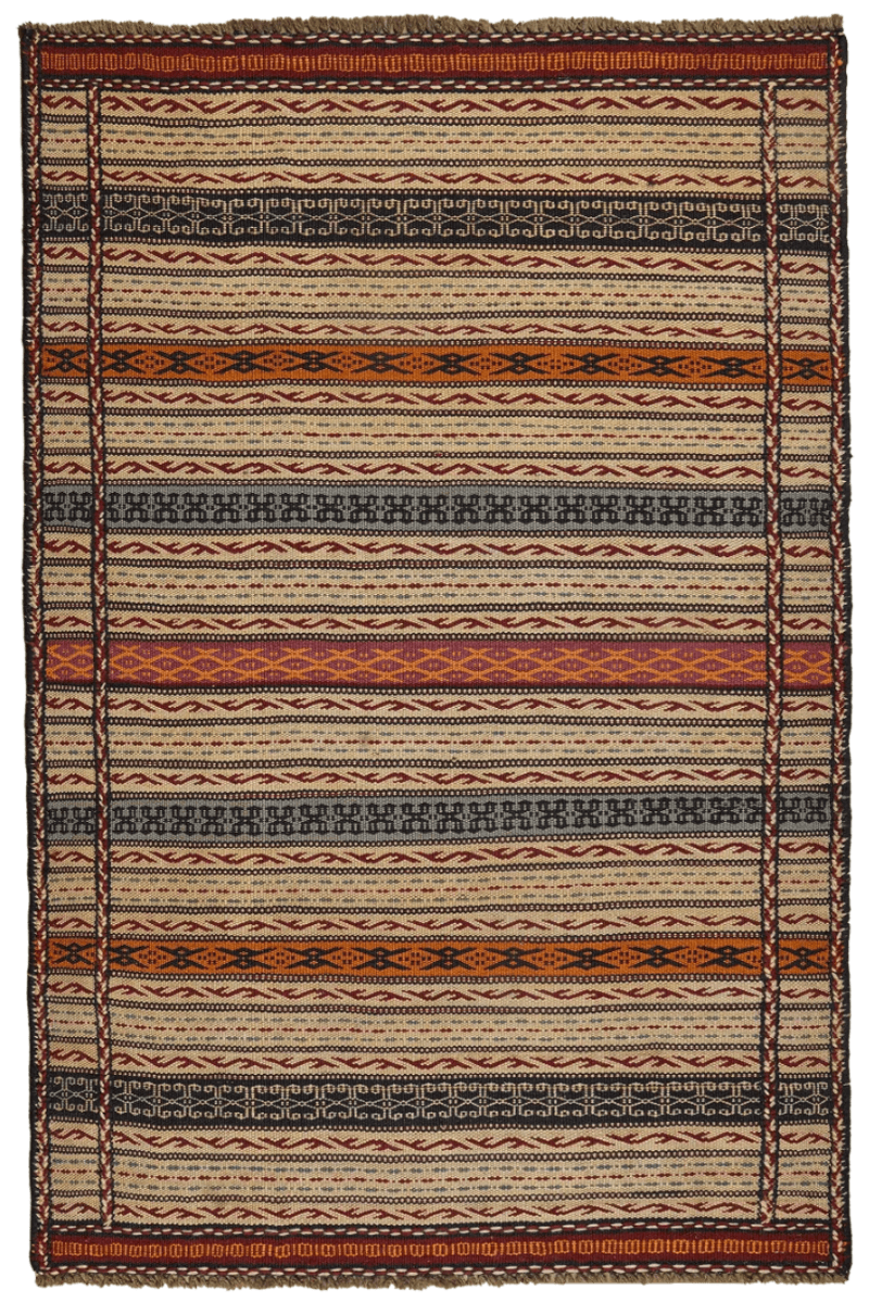 Kelim Kordi — Handmade, 100x150 cm, Beige, 100% Virgin Wool | Main view