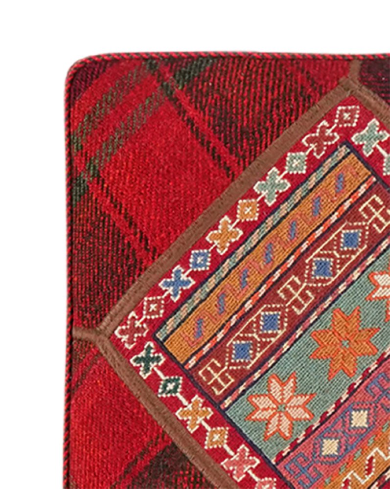 Kelim Pouf — Handmade, 47x47 cm, Multicolor, 100% Virgin Wool | View 3