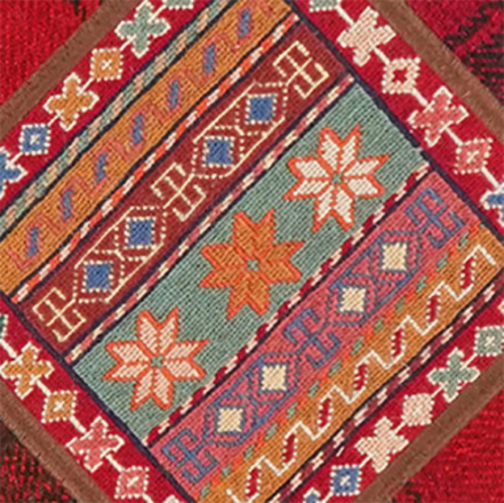 Kelim Pouf — Handmade, 47x47 cm, Multicolor, 100% Virgin Wool | View 4