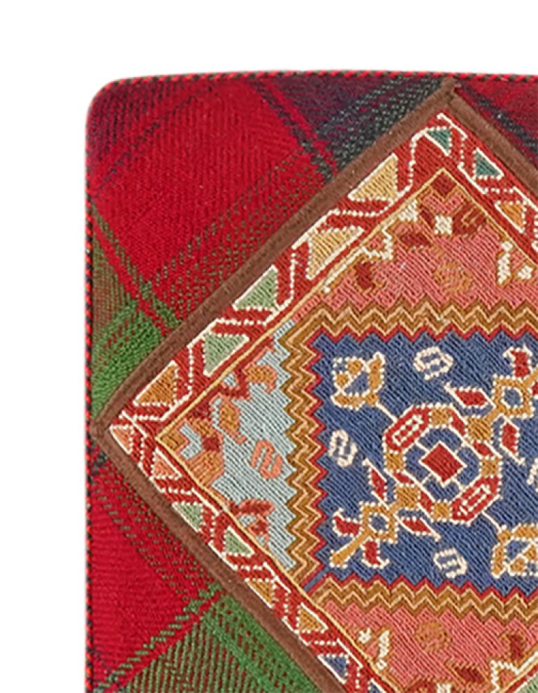 Kelim Pouf — Handmade, 47x47 cm, Multicolor, 100% Virgin Wool | View 3