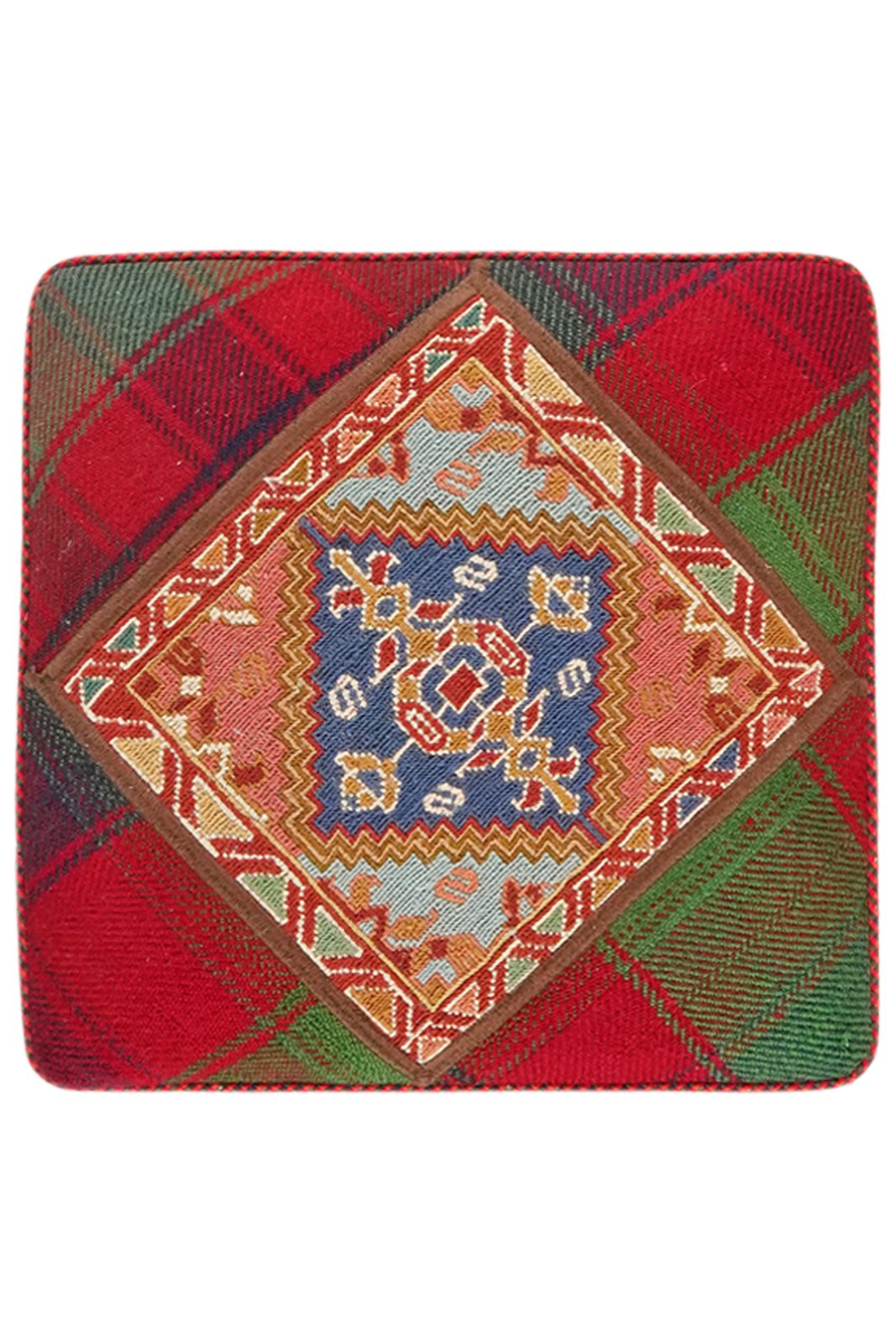 Kelim Pouf — Handmade, 47x47 cm, Multicolor, 100% Virgin Wool | View 7