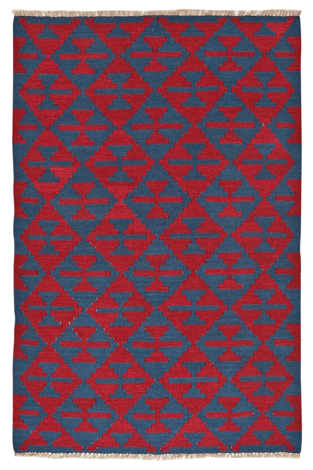 Kelim Gashgai — Handmade, 123x184 cm, Blue, 100% Virgin Wool | Main view
