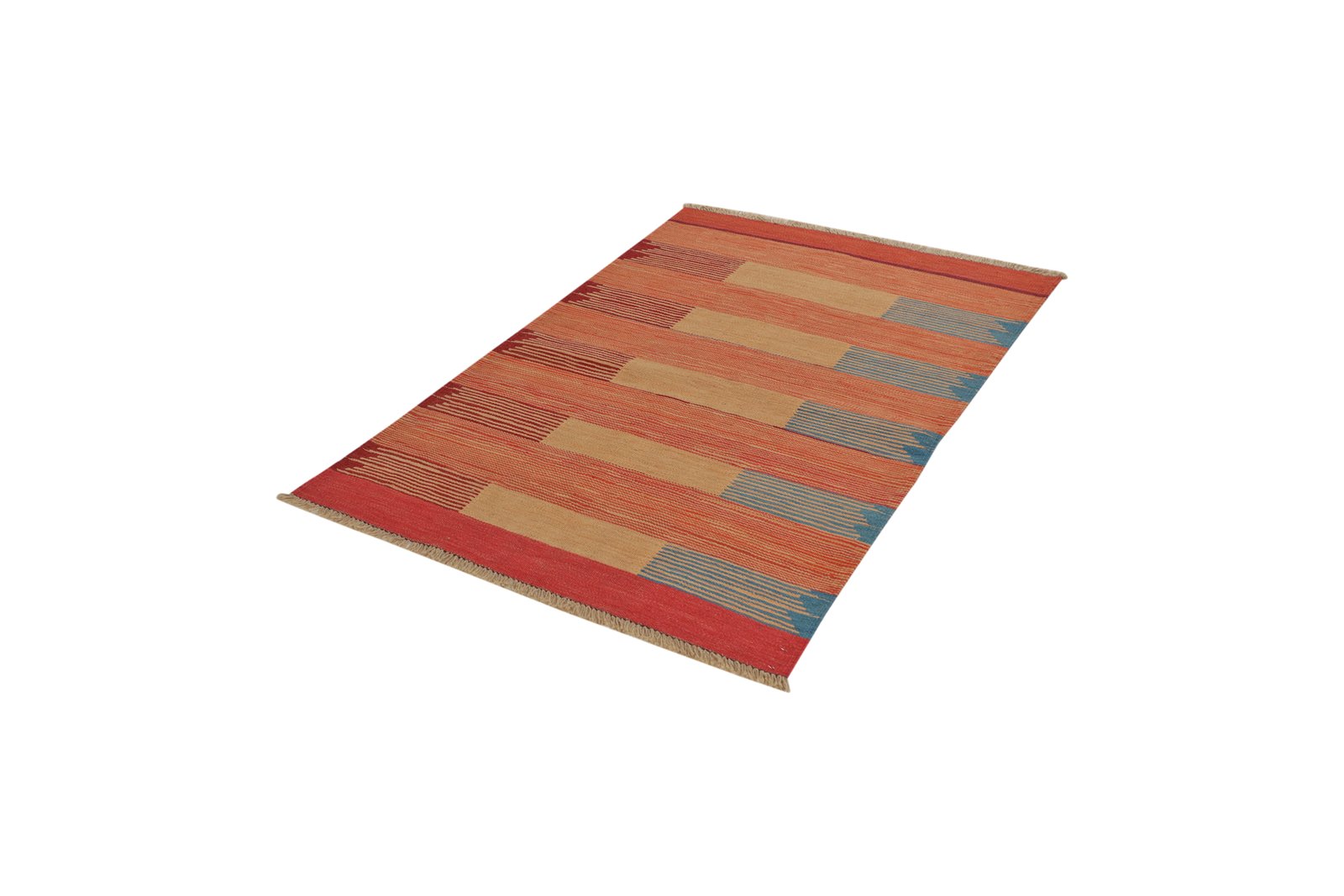 Kelim Gashgai — Handmade, 93x150 cm, Orange, 100% Virgin Wool | View 5