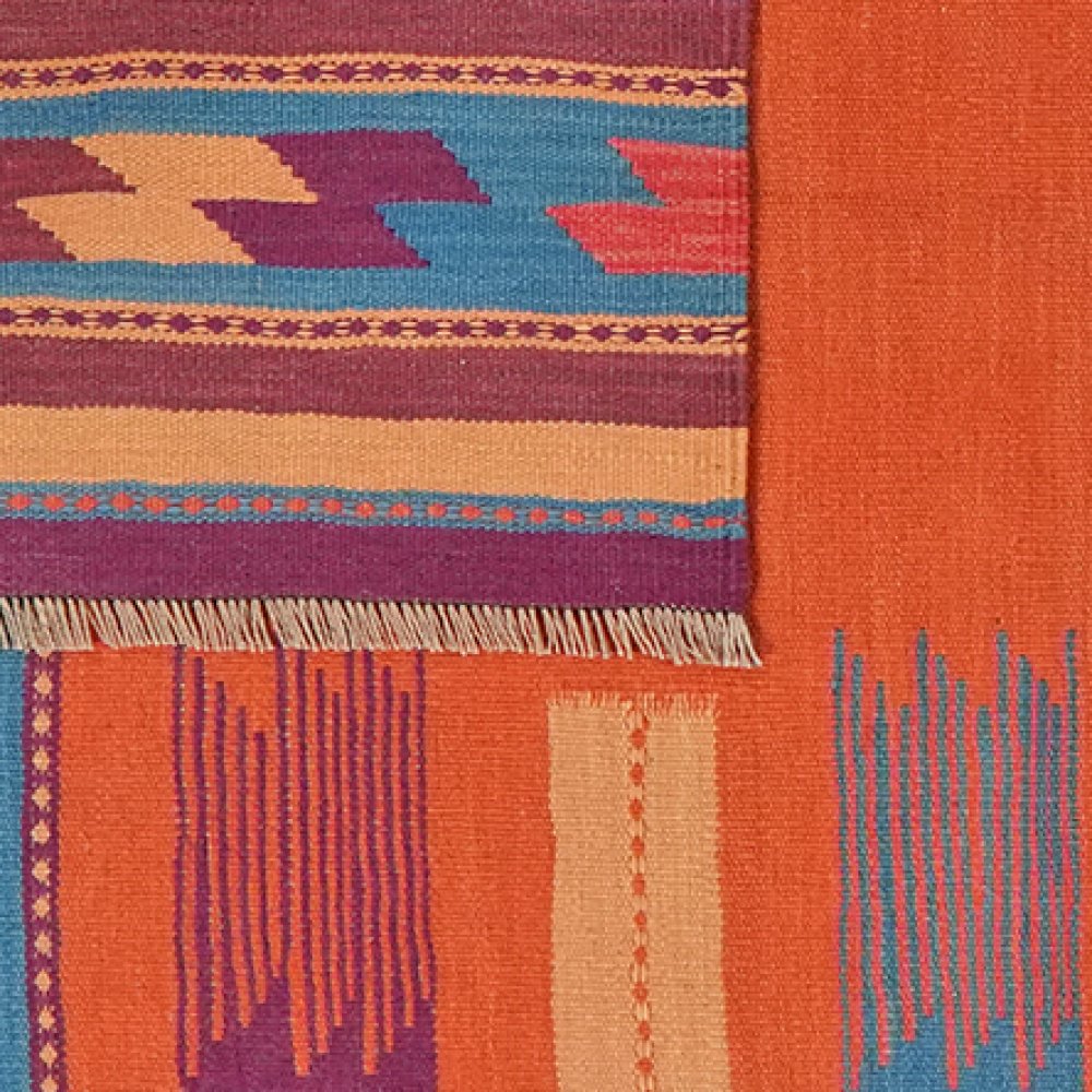 Kelim Gashgai — Handmade, 104x239 cm, Red, 100% Virgin Wool | View 6