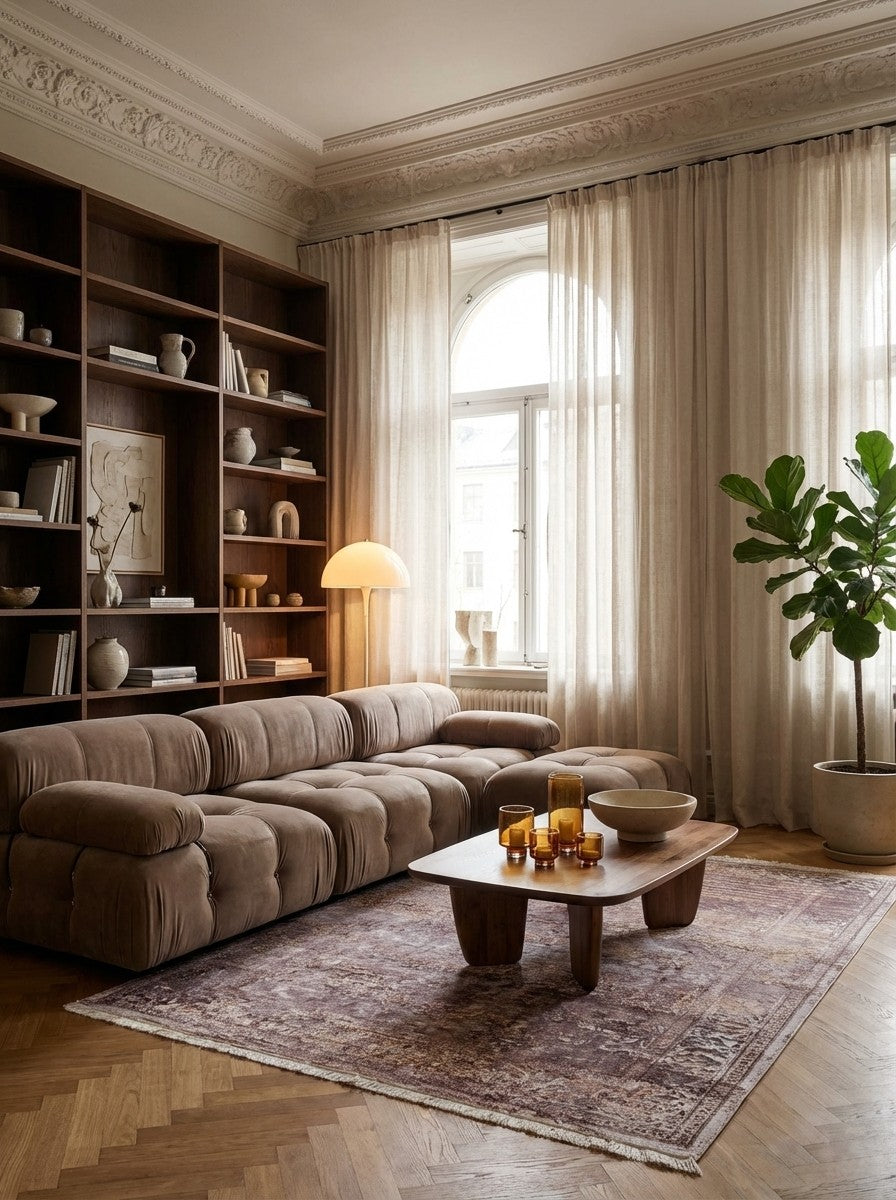 Paradayda — Hand-knotted, 173x238 cm, Beige, 80% Viskose, 20% Baumwolle | Back view