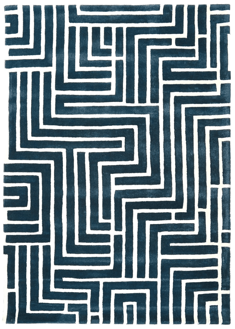 Skyline — Hand-knotted, 170x240 cm, Blue, 50% Schurwolle, 50% Viskose | Main view