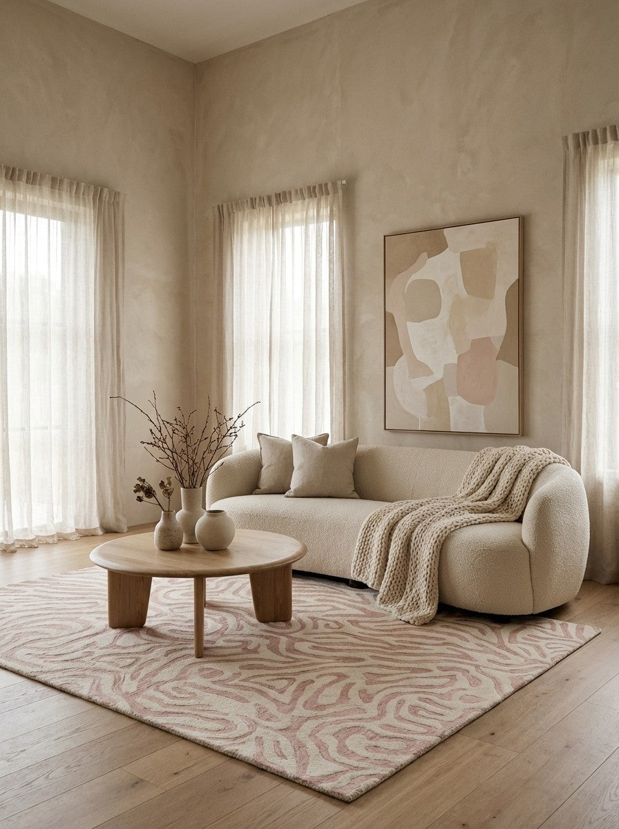 Pink Panther — Hand-knotted, 170x240 cm, Beige, 50% Schurwolle, 50% Viskose | Detail view