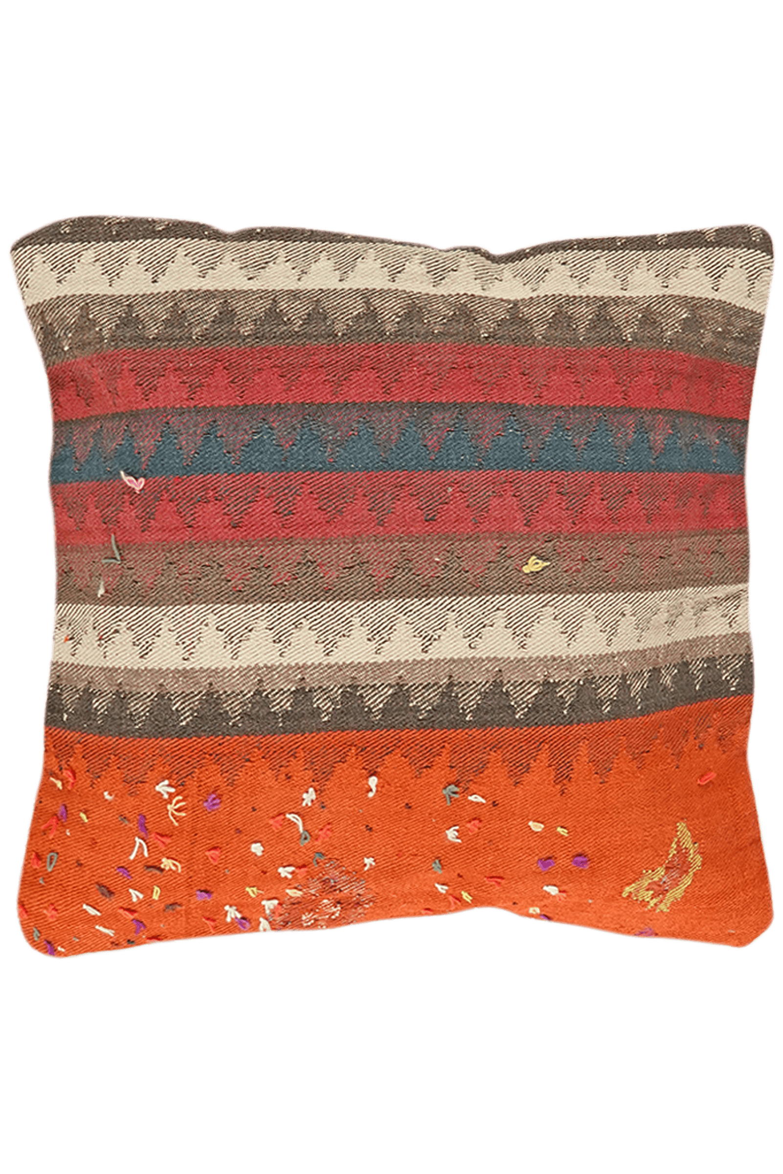 Kelim Kissen — Handmade, 65x65 cm, Multicolor, 100% Virgin Wool | Main view