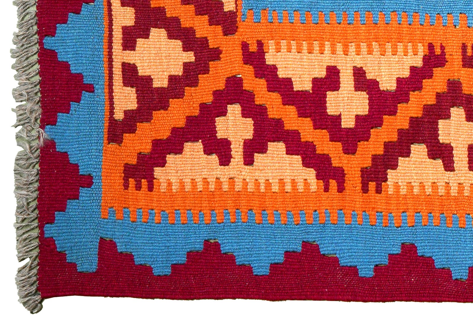 Kelim Gashgai — Handmade, 119x178 cm, Blue, 100% Virgin Wool | View 3