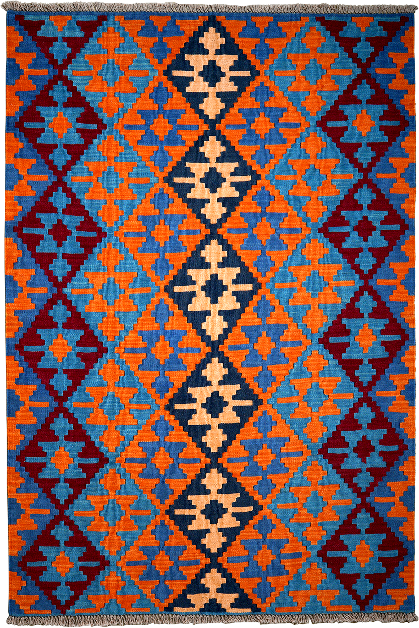 Kelim Gashgai — Handgefertigt, 185x124 cm, Bunt, 100% Virgin Wool | Main view