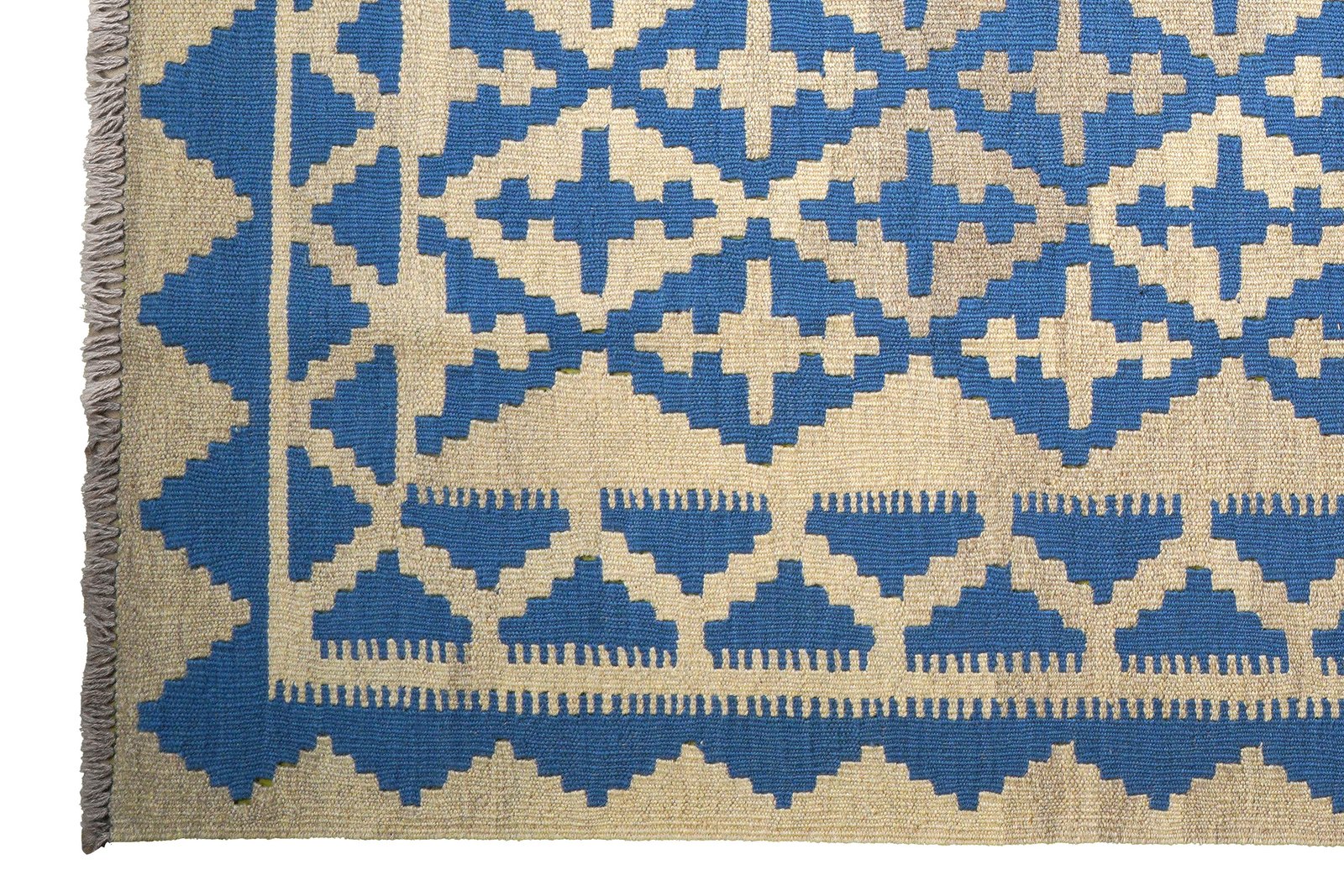 Kelim Gashgai — Handmade, 176x237 cm, Blue, 100% Virgin Wool | View 3