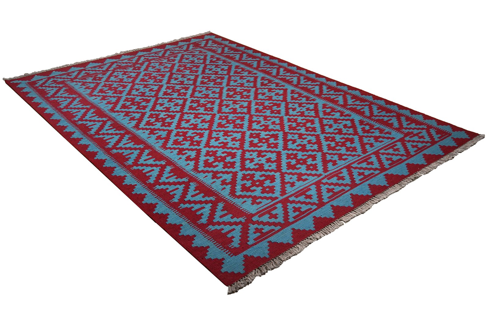 Kelim Gashgai — Handmade, 174x237 cm, Blue, 100% Virgin Wool | View 4