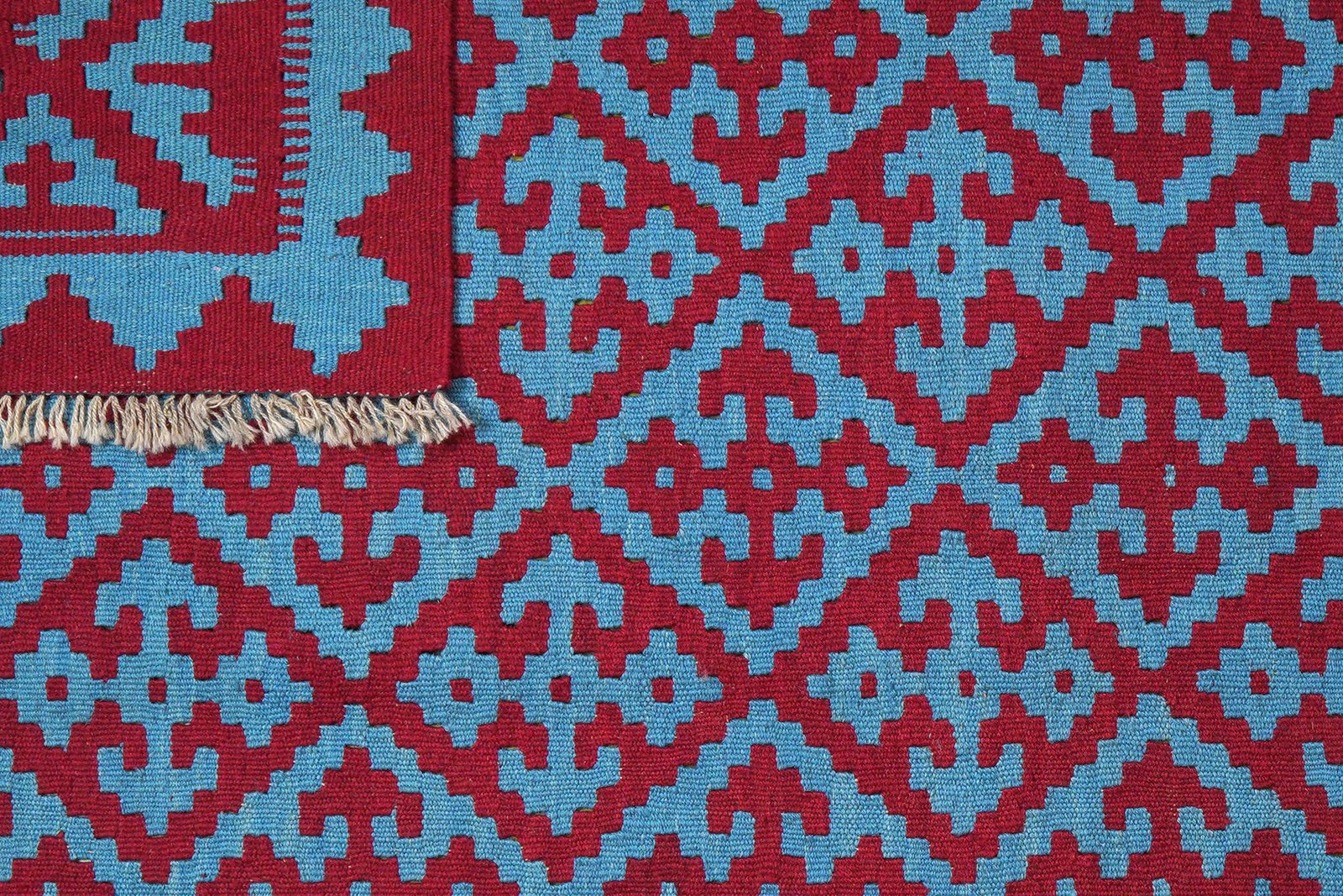 Kelim Gashgai — Handmade, 174x237 cm, Blue, 100% Virgin Wool | View 6