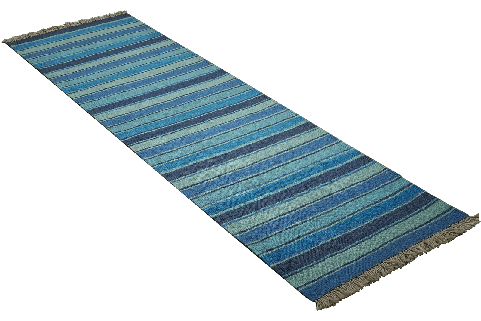 Kelim Gashgai — Handmade, 59x195 cm, Blue, 100% Virgin Wool | View 4