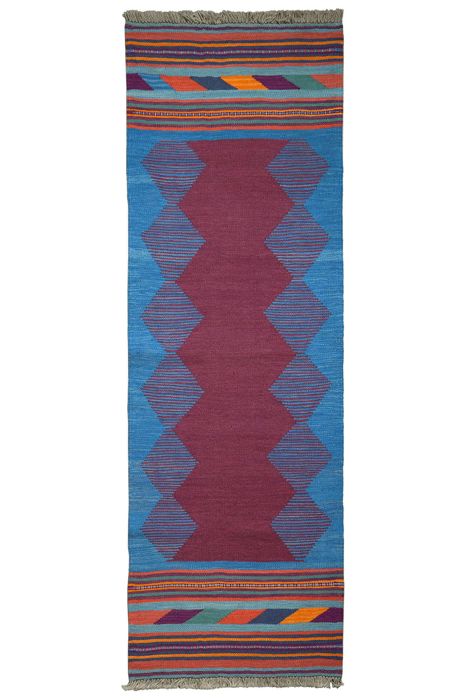 Kelim Gashgai — Handmade, 66x210 cm, Violett, 100% Virgin Wool | Main view