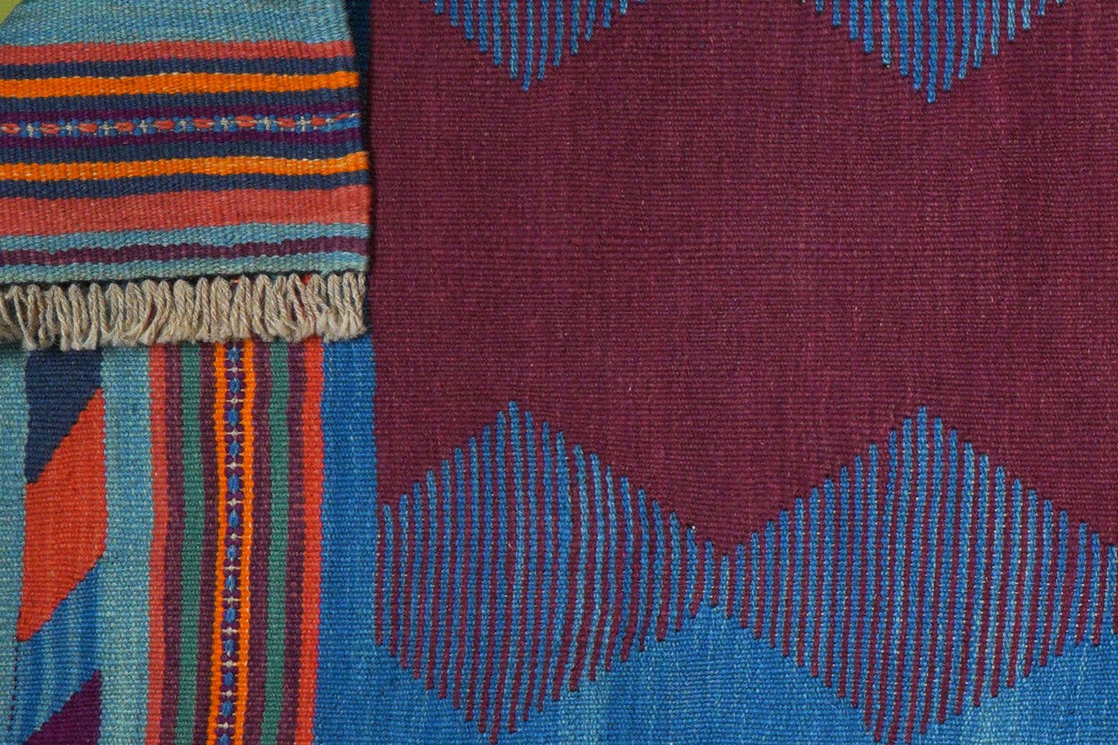 Kelim Gashgai — Handmade, 66x210 cm, Violett, 100% Virgin Wool | View 6