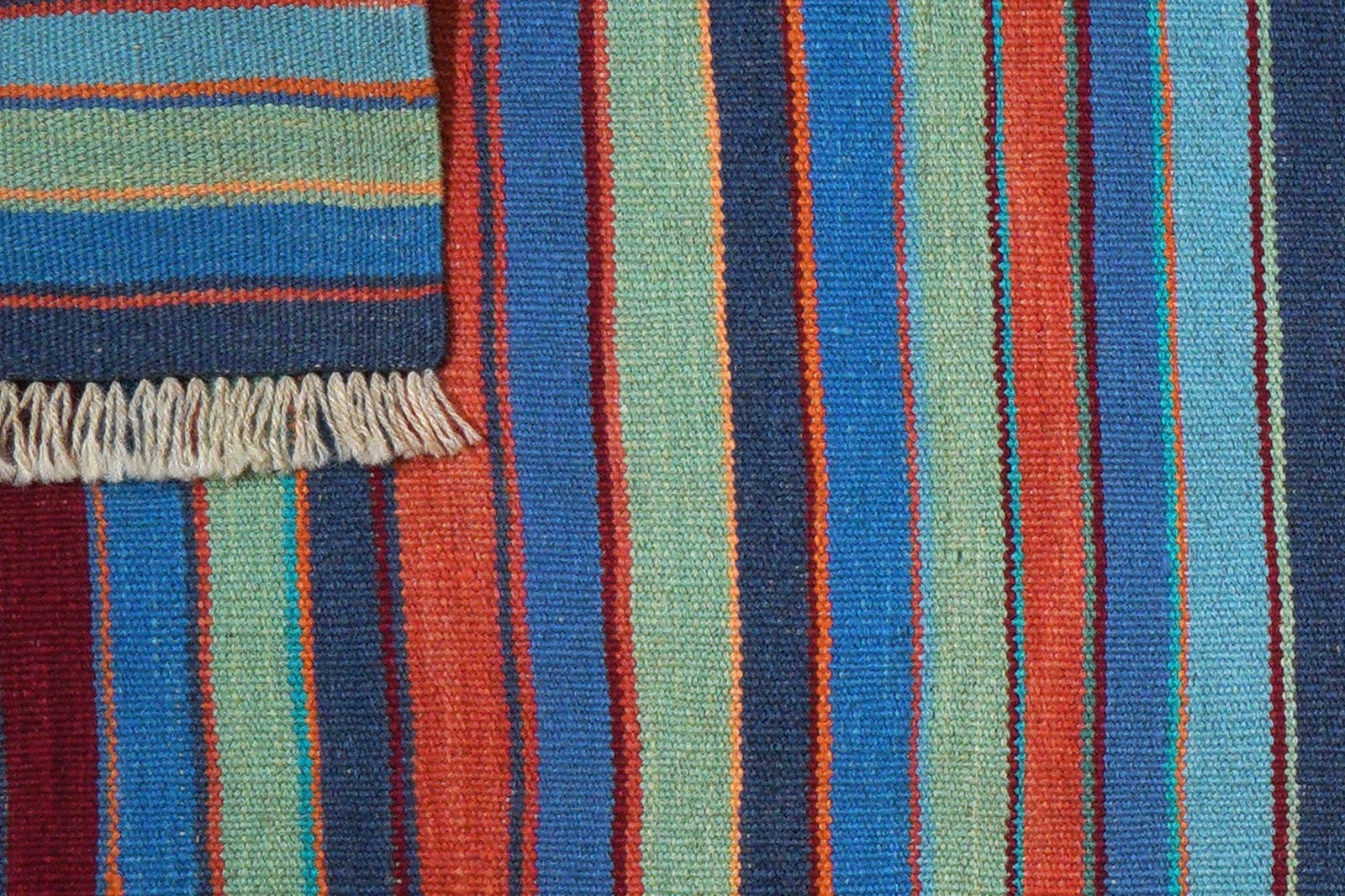 Kelim Gashgai — Handmade, 58x192 cm, Blue, 100% Virgin Wool | View 6