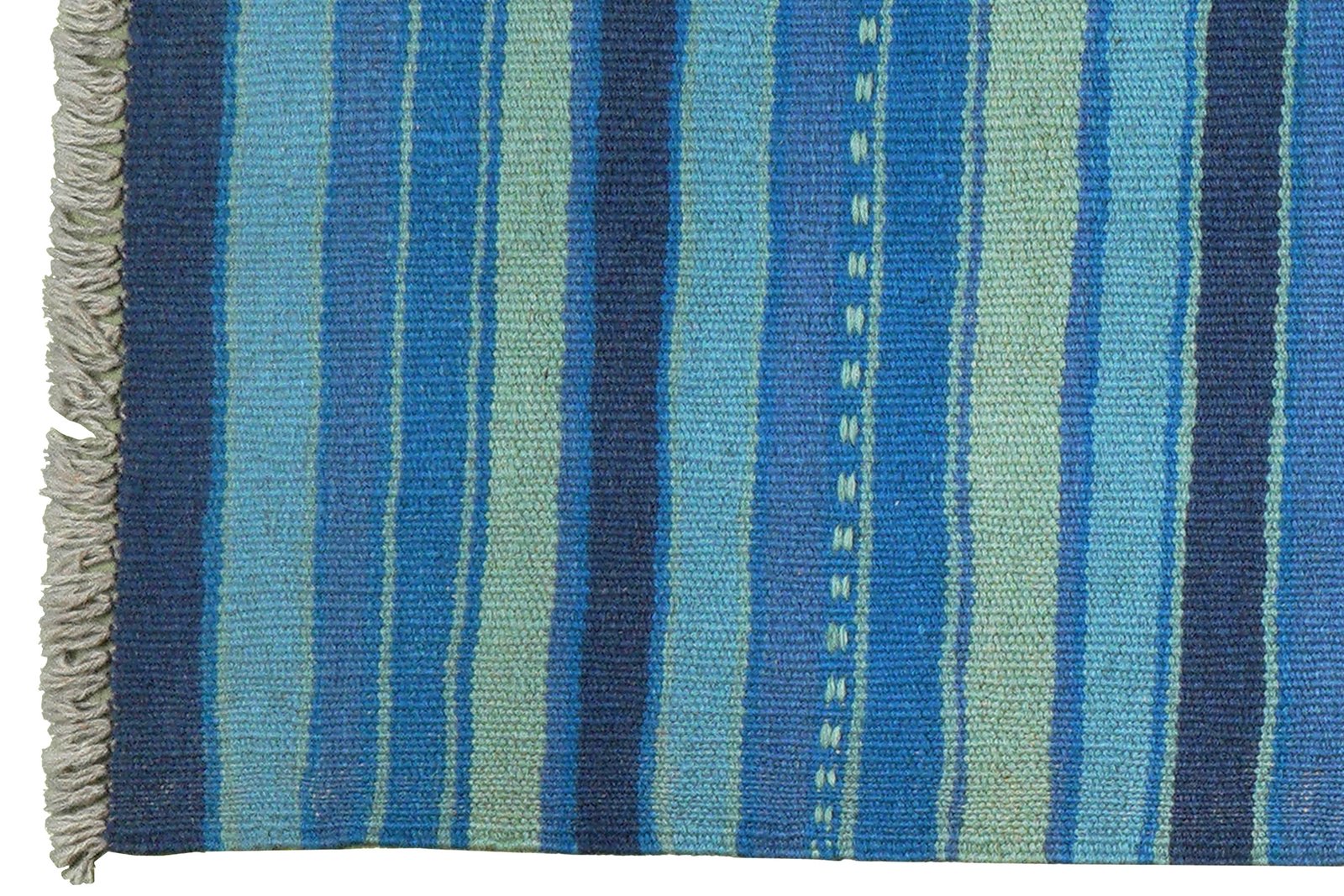 Kelim Gashgai — Handmade, 65x198 cm, Blue, 100% Virgin Wool | View 3