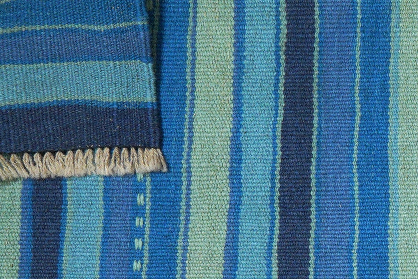 Kelim Gashgai — Handmade, 65x198 cm, Blue, 100% Virgin Wool | View 6
