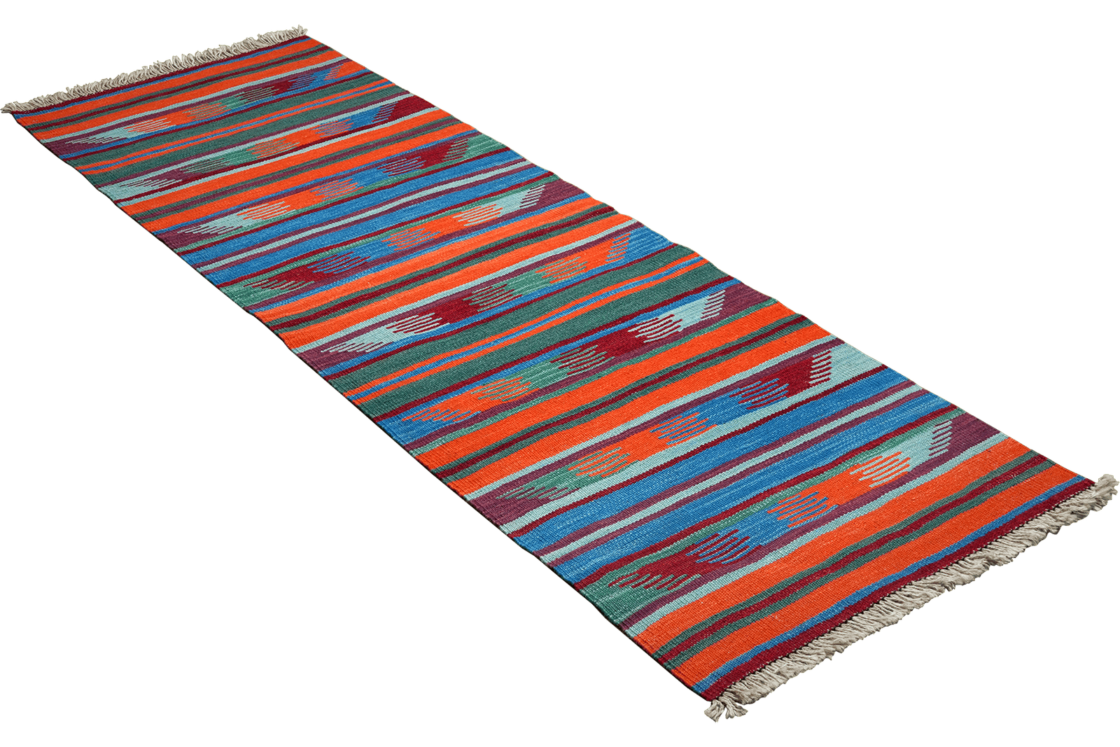 Kelim Gashgai — Handmade, 64x193 cm, Multicolor, 100% Virgin Wool | View 4
