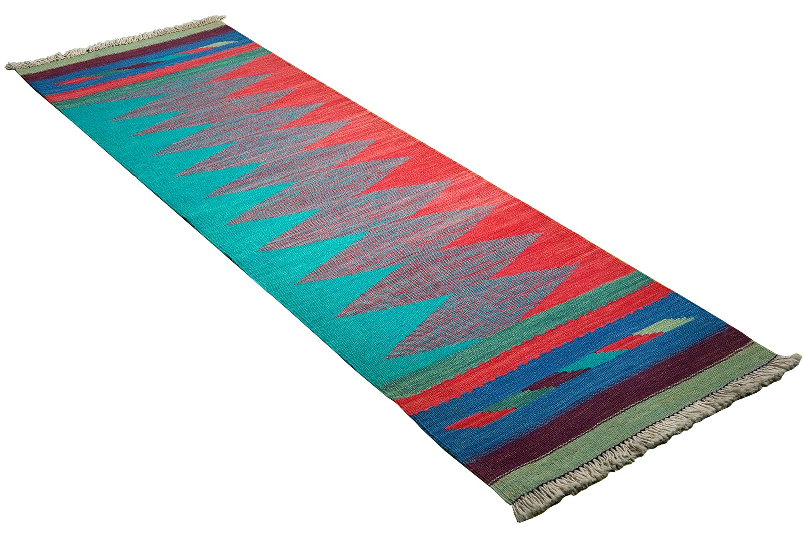 Kelim Gashgai — Handmade, 65x210 cm, Multicolor, 100% Virgin Wool | View 4
