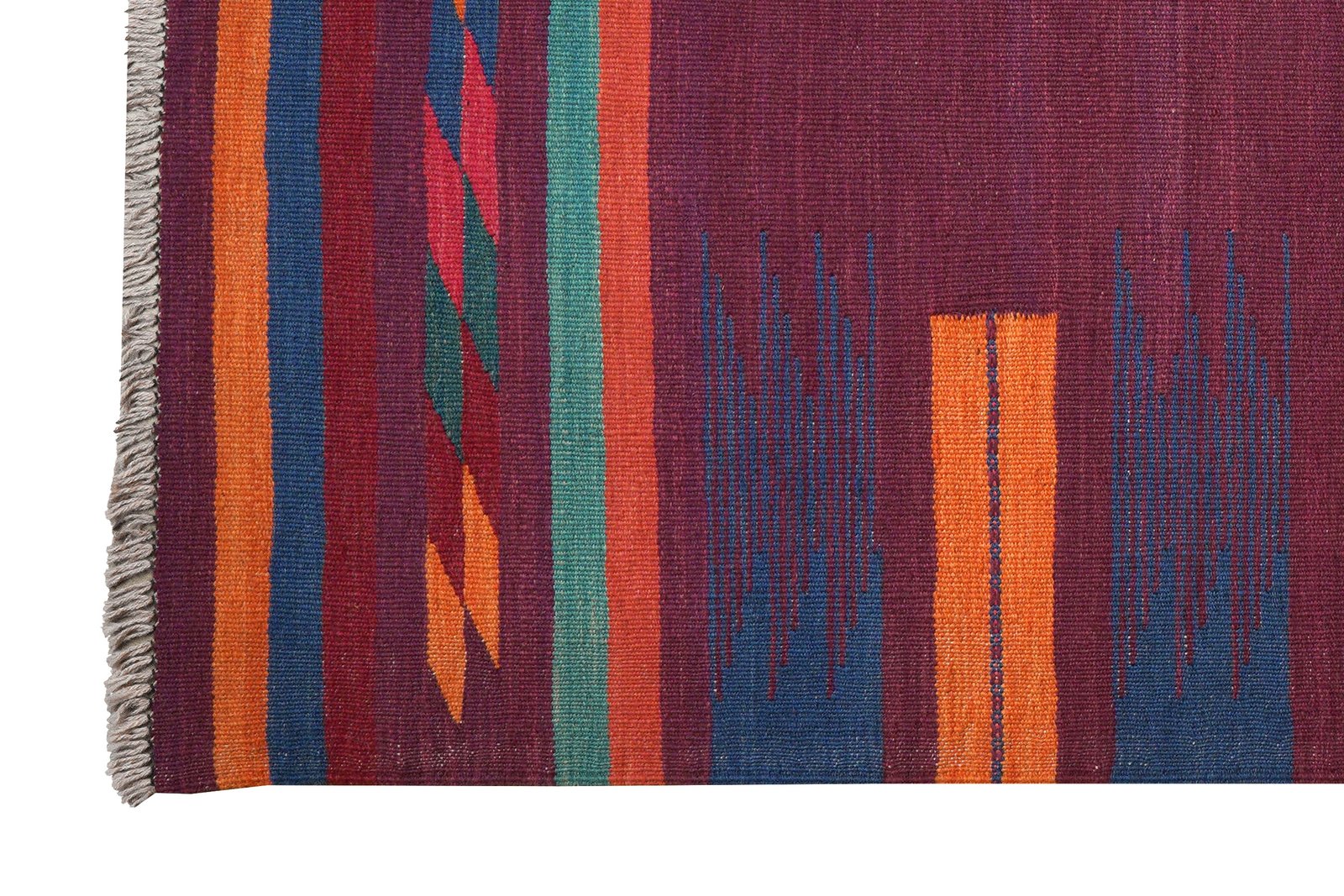 Kelim Gashgai — Handmade, 134x189 cm, Violett, 100% Virgin Wool | View 3