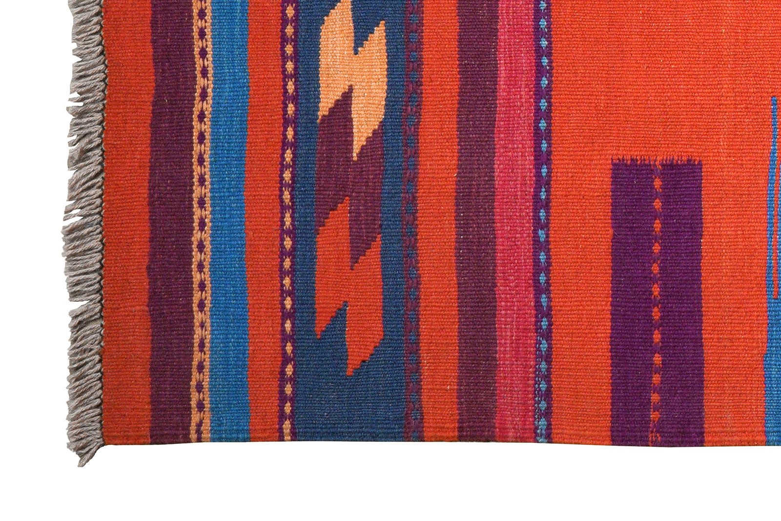 Kelim Gashgai — Handmade, 106x249 cm, Red, 100% Virgin Wool | View 3