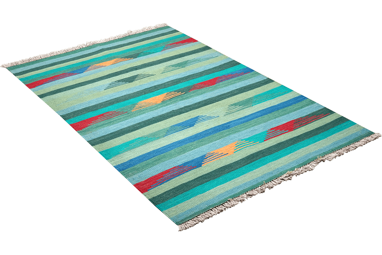 Kelim Gashgai — Handmade, 102x154 cm, Blue, 100% Virgin Wool | View 4