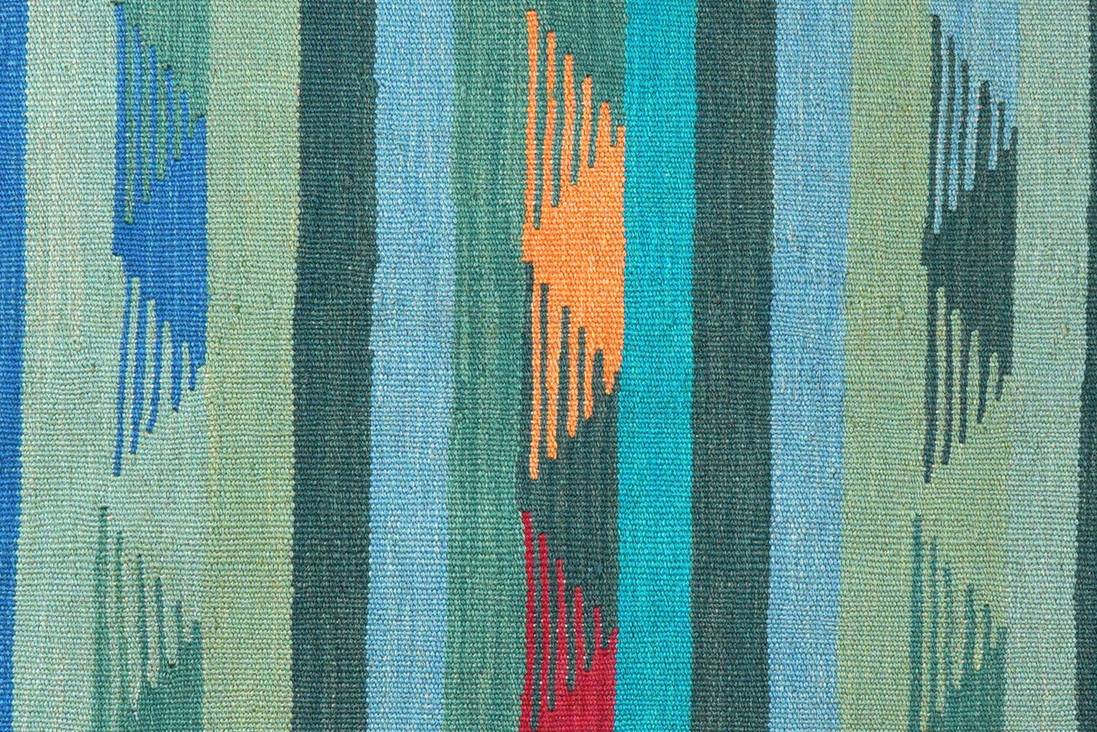 Kelim Gashgai — Handmade, 102x154 cm, Blue, 100% Virgin Wool | View 5