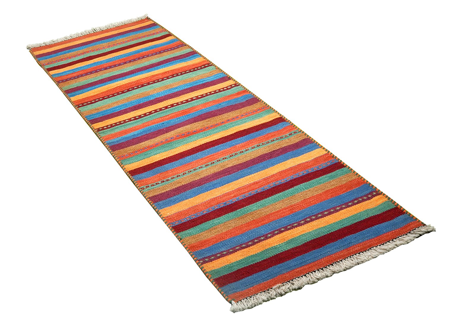 Kelim Gashgai — Handmade, 61x199 cm, Multicolor, 100% Virgin Wool | View 4