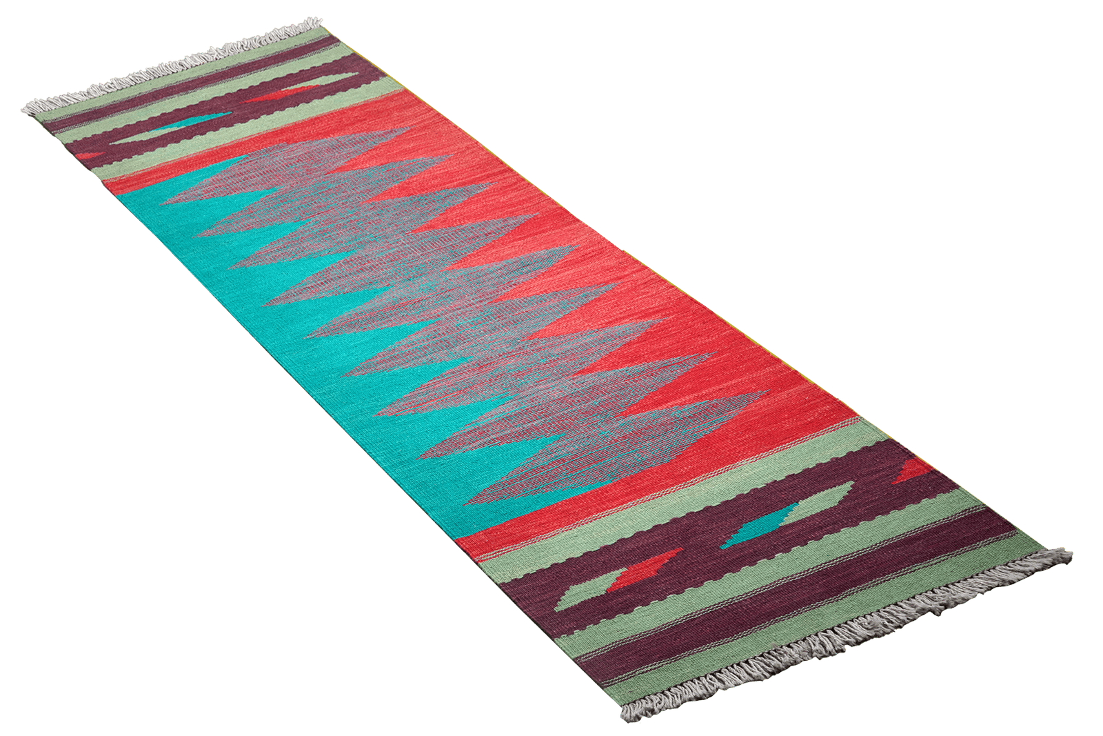Kelim Gashgai — Handmade, 65x215 cm, Multicolor, 100% Virgin Wool | View 4