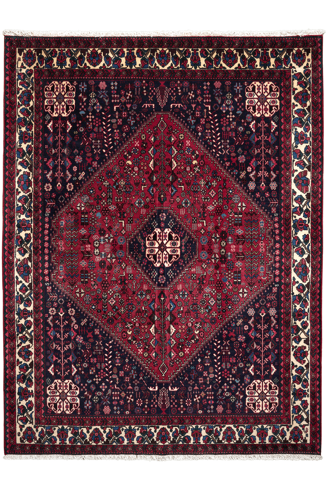Abadeh — Hand-knotted, 155x204 cm, Red, 100% Virgin Wool | Main view