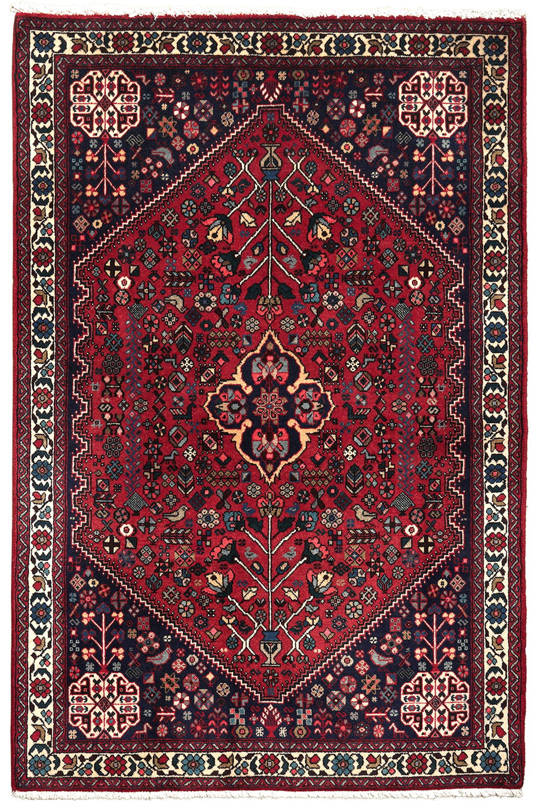 Abadeh — Hand-knotted, 103x157 cm, Red, 100% Virgin Wool | Main view
